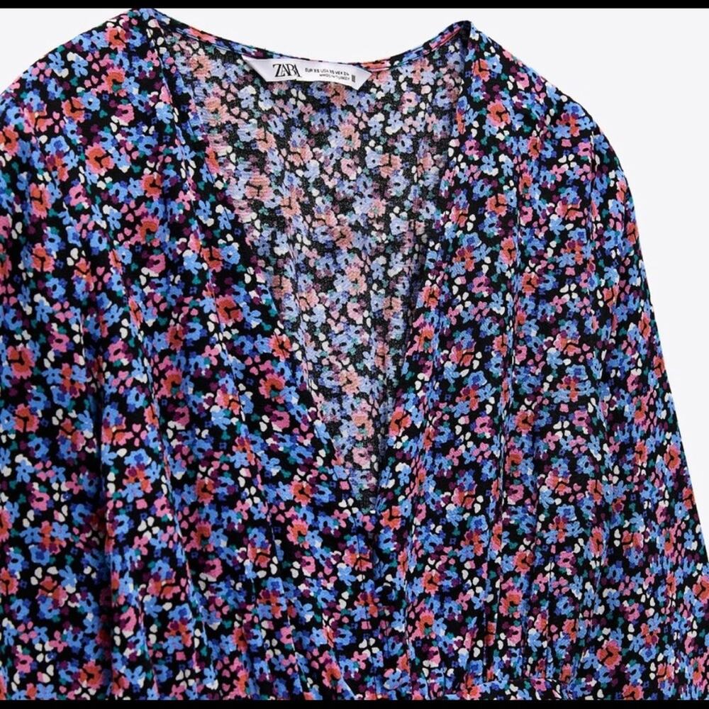 ZARA FLORAL PRINT DRESS MULTICOLORED - Picture 10 of 10